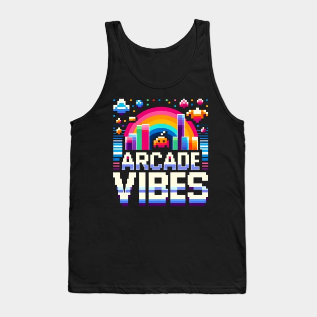 Arcade vibes Tank Top by Neon Galaxia